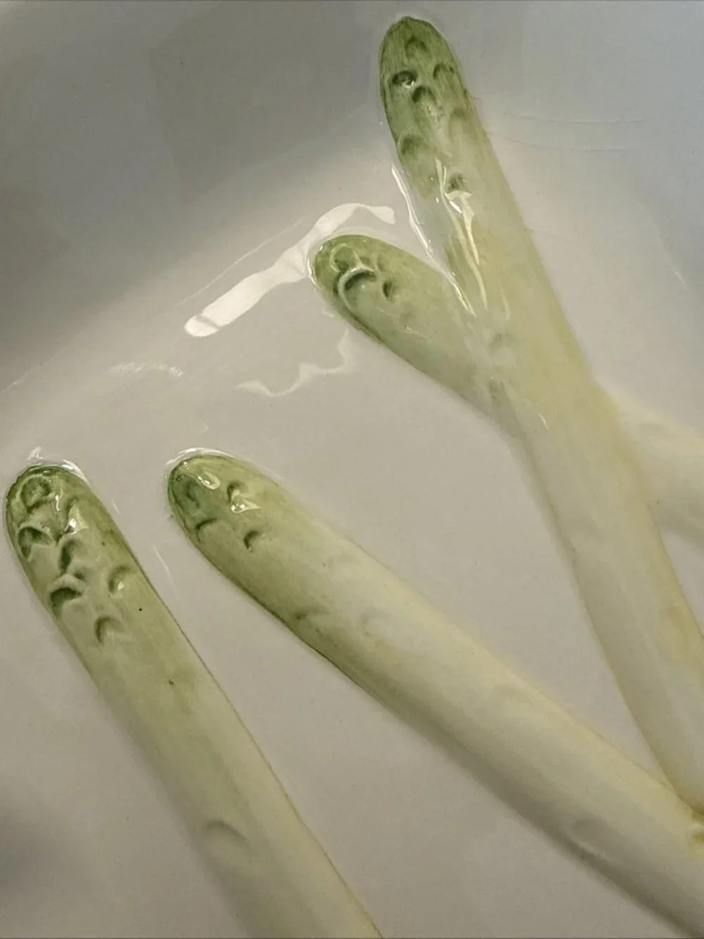 Williams Sonoma Ceramic Pottery Asparagus Platter & Sauce Tray Made in Italy